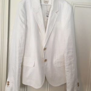 NWT White Jcrew Linen Blazer